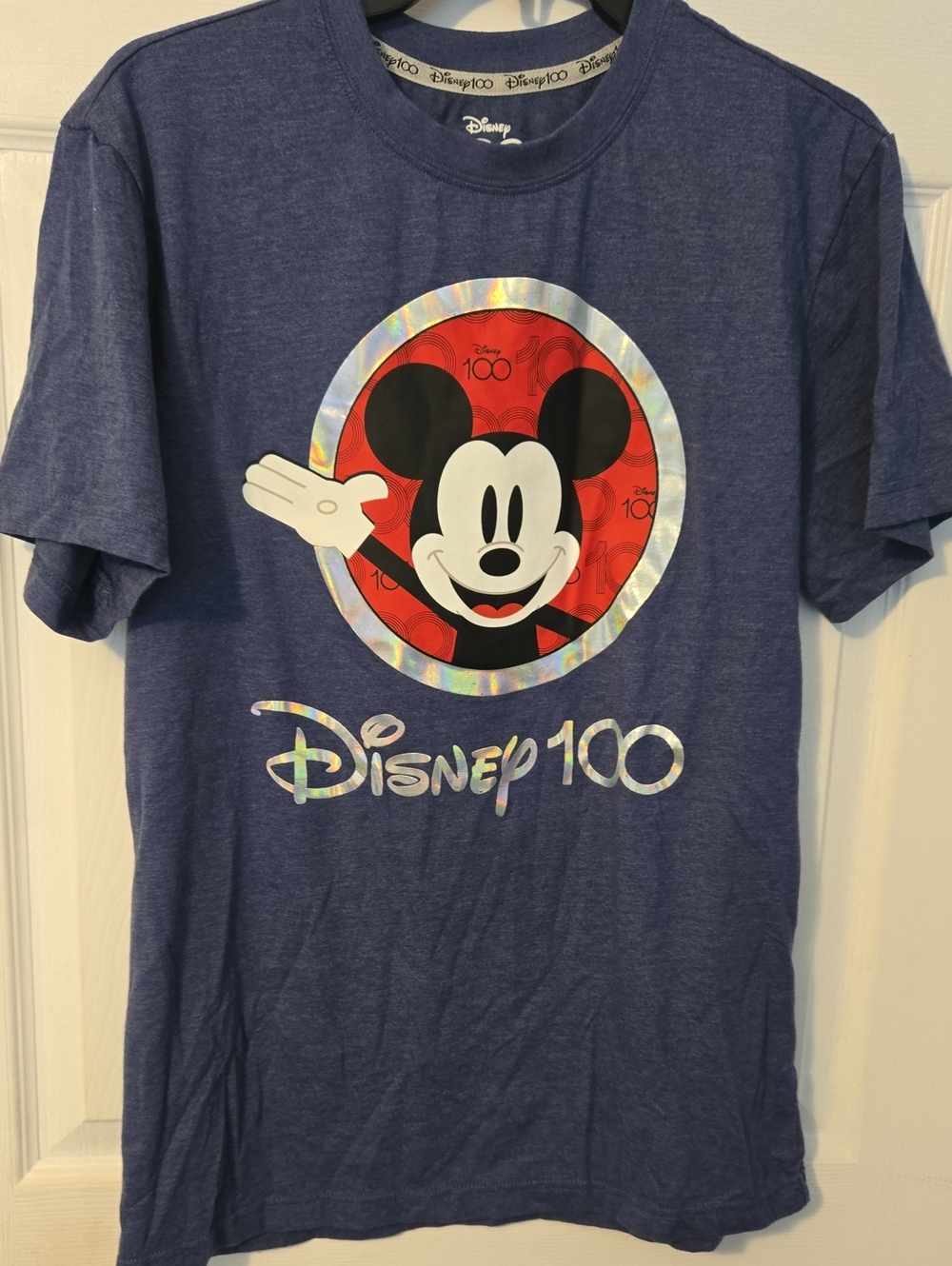 Disney Blue Mickey Mouse Disney 100 Short Sleeve Tee